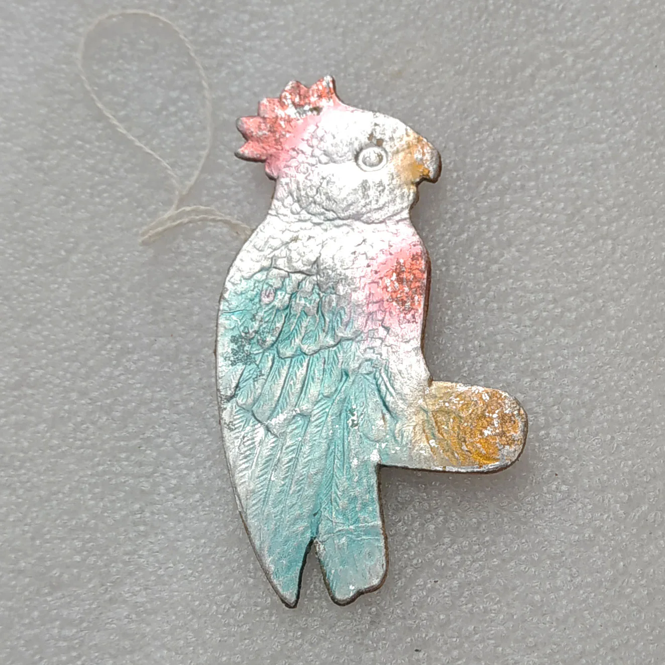 Antique Vintage Dresden Cardboard Christmas Ornament Parrot