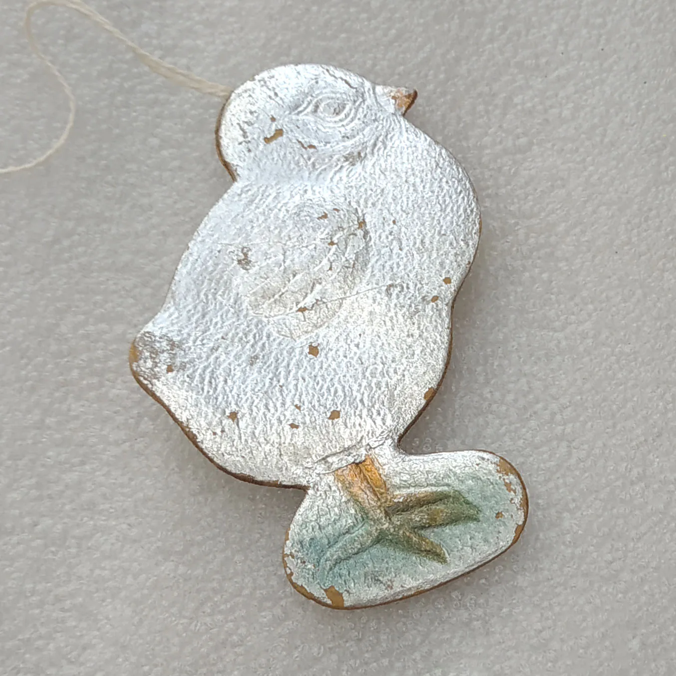 Antique Vintage Dresden Cardboard Christmas Ornament Chicken