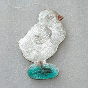 Antique Vintage Dresden Cardboard Christmas Ornament Chicken