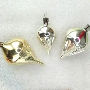 Set of 3 Vintage Glass Christmas Ornaments Parachutes
