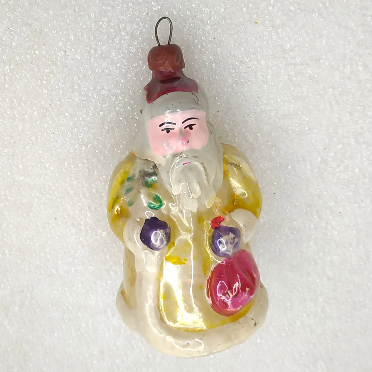 Antique Vintage Glass Christmas USSR Ornament Santa