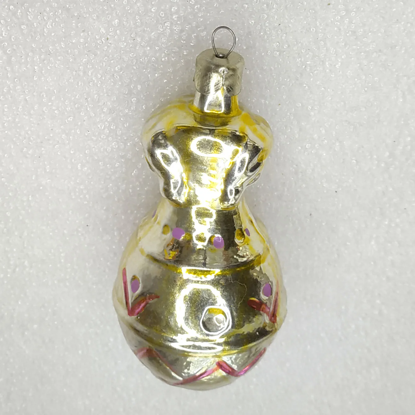 Antique Vintage Russian Glass Christmas Ornament Old Jug