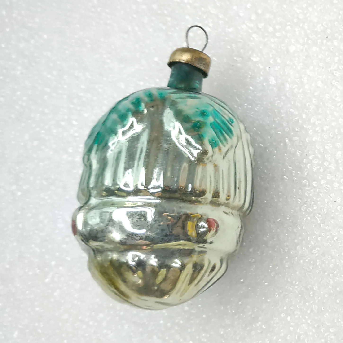 Antique Vintage Russian Glass Christmas Ornament Old Acorn