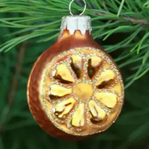 Ukrainian Glass Christmas Ornament Orange