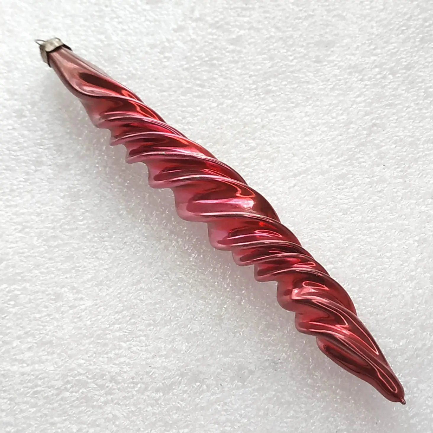 Vintage Silver Glass Christmas Ornament USSR Antique Icicle