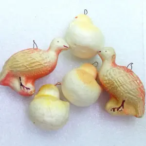 Set of 5 Ukrainian Styrofoam Christmas Ornaments Birds
