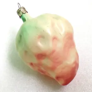 Vintage Ukrainian Glass Christmas Ornament Old Berry