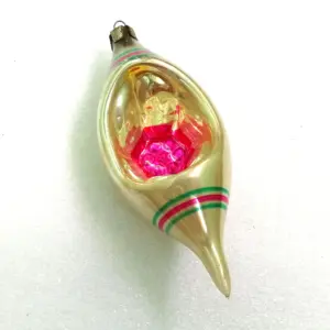 Vintage Glass Christmas USSR Ornament Icicle Lantern