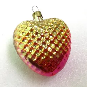 Vintage Glass Christmas USSR Tree Ornament Heart