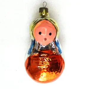 Vintage Ukrainian Glass Christmas Ornament Big Doll