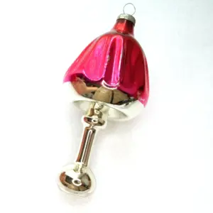 Vintage Ukrainian Glass Christmas Tree Ornament Old Big Lamp