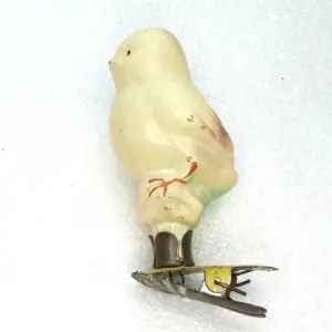 Vintage Ukrainian Glass Christmas Fir Tree Ornament Bird