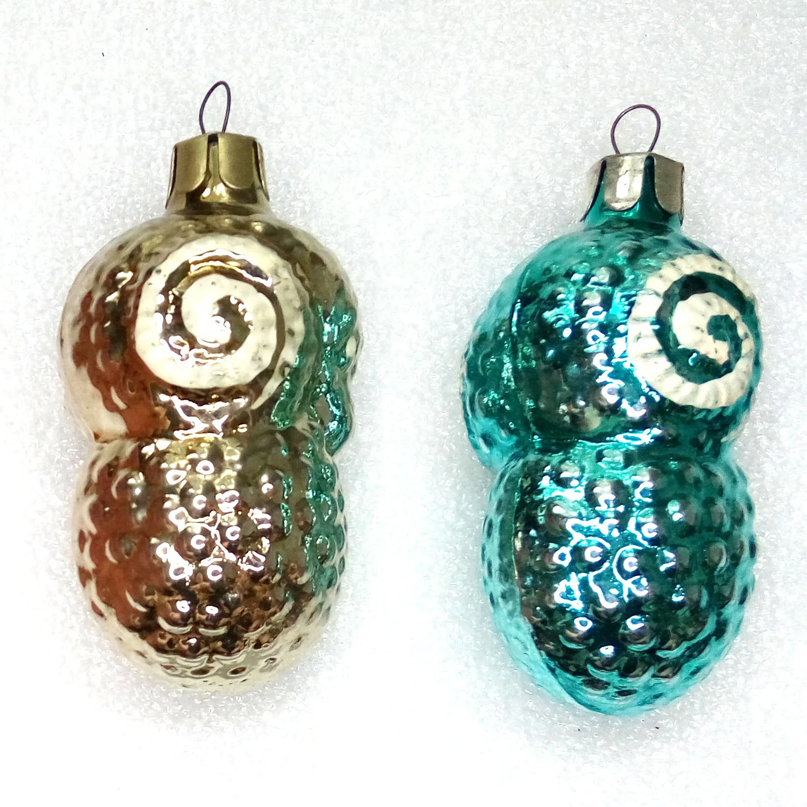 Set of 2 Vintage Glass Christmas USSR Ornaments Rams