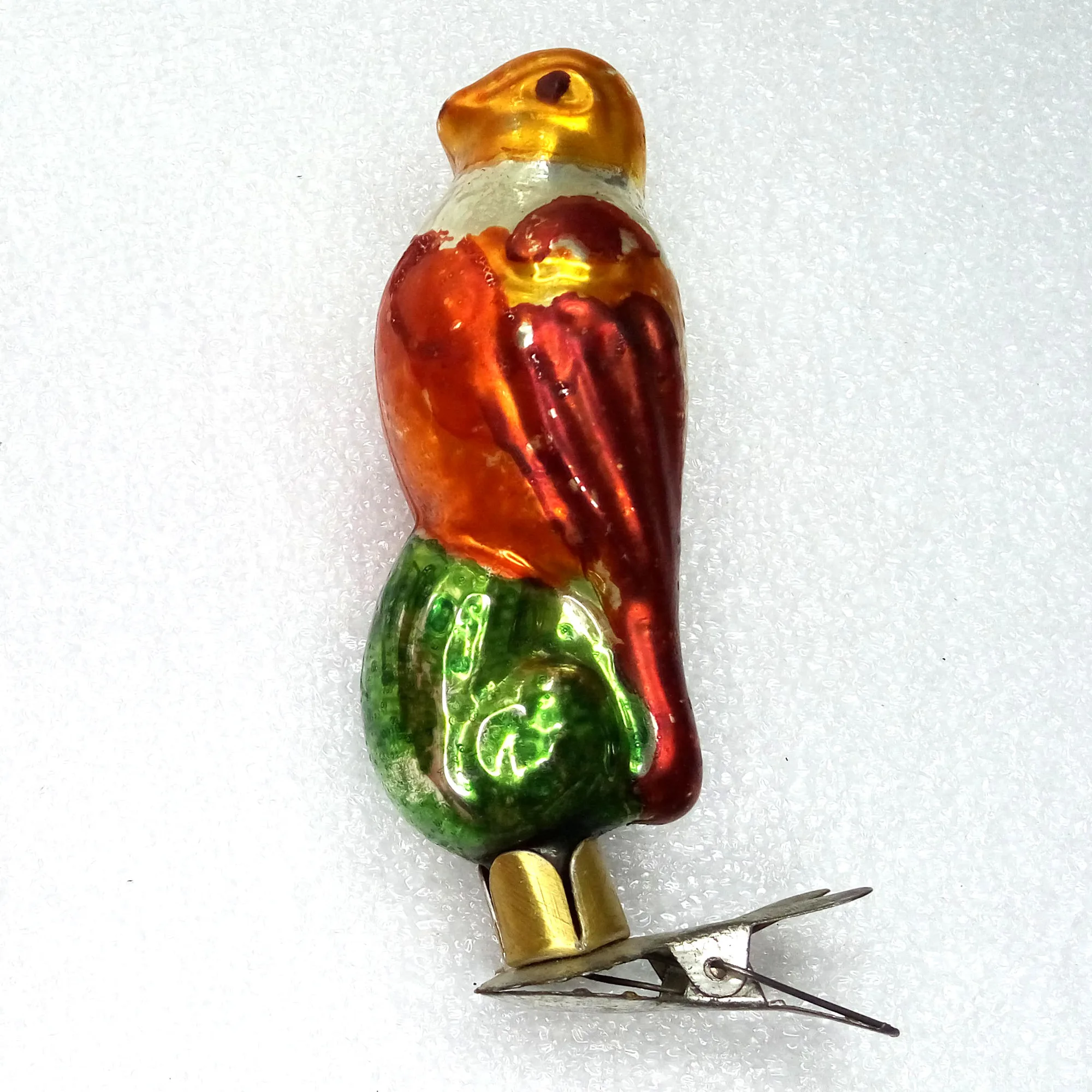 Vintage Glass Christmas USSR Ornament Magic Bird