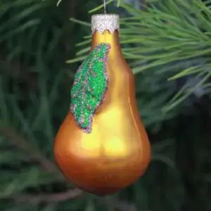 Ukrainian Glass Christmas Ornament Pear