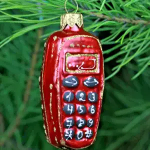 Ukrainian Glass Christmas Ornament Cell Phone