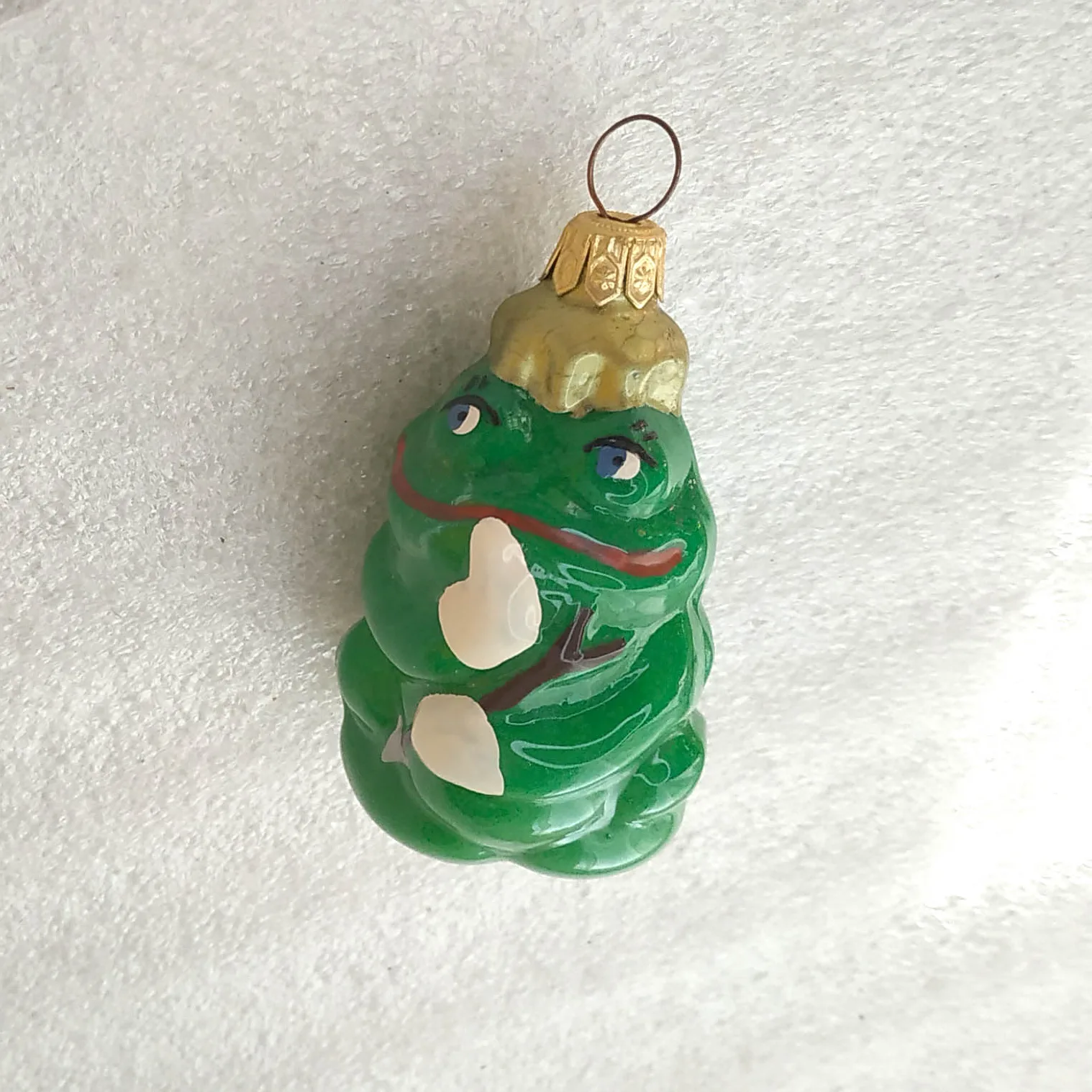 USSR Antique Glass Princess Frog Ornament — Unique Author Project — Inside Paint