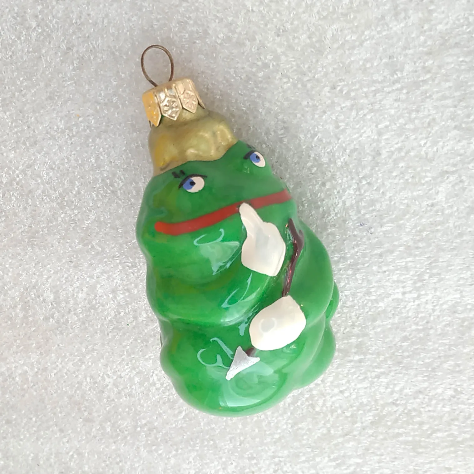 USSR Antique Glass Princess Frog Ornament — Unique Author Project — Inside Paint