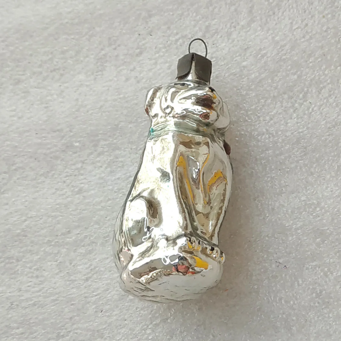 Vintage Christmas Soviet Mercury Glass Ornament Decor Bulldog