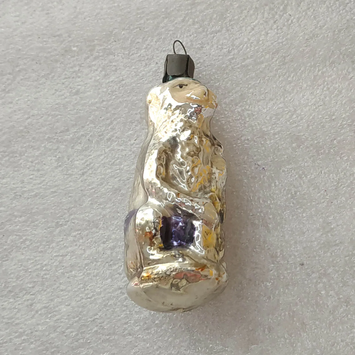 Vintage Christmas Soviet Mercury Glass Ornament Monkey