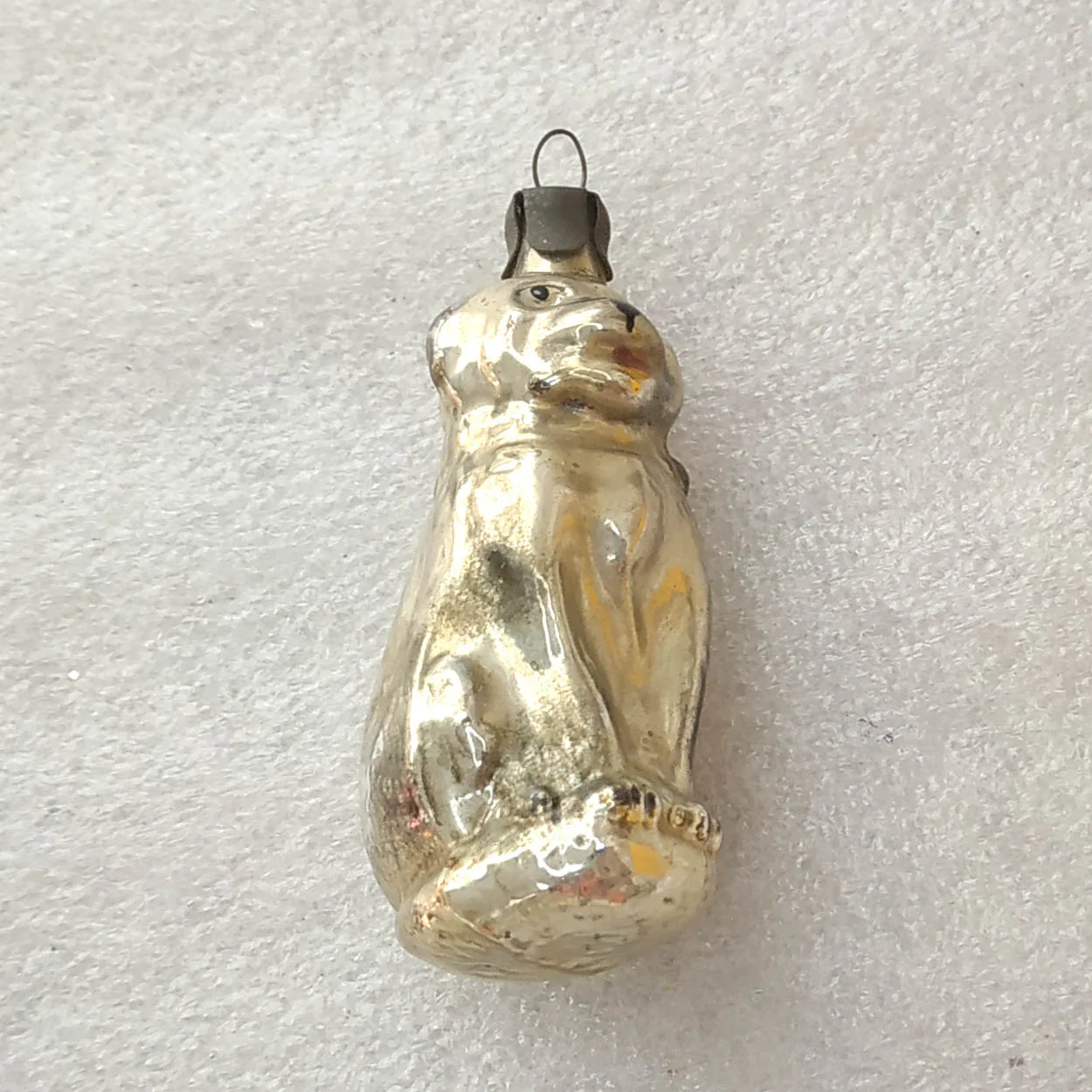 Vintage Christmas Soviet Mercury Glass Ornament Decor Bulldog