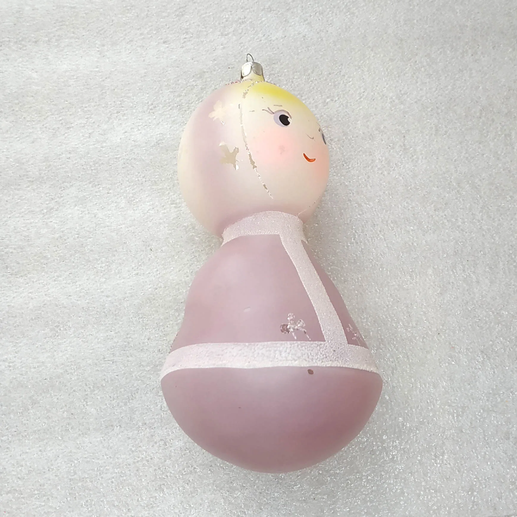 Vintage USSR Glass Christmas Ornament BIG SNOW MAIDEN Snegurochka