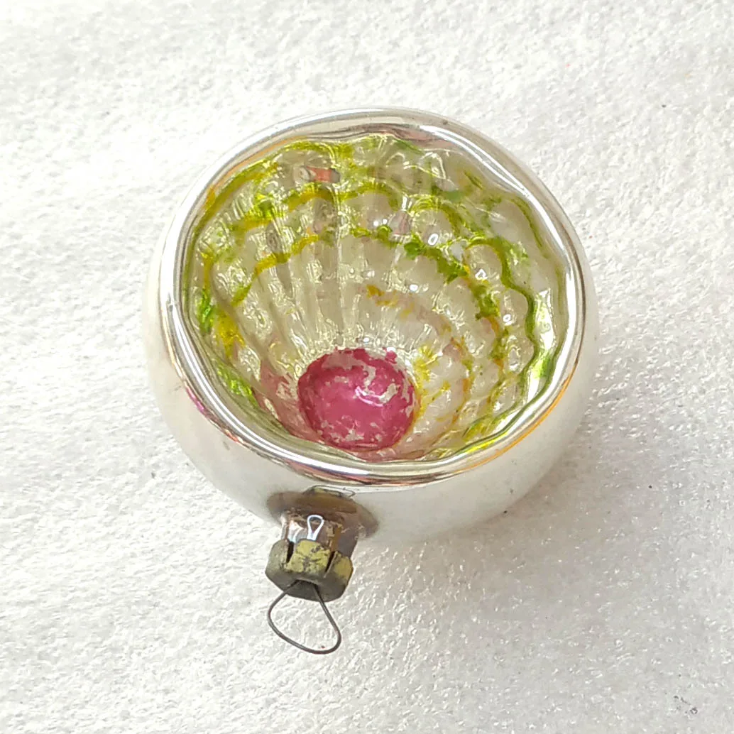 Vintage Christmas Soviet Mercury Glass Ornament Old Lantern