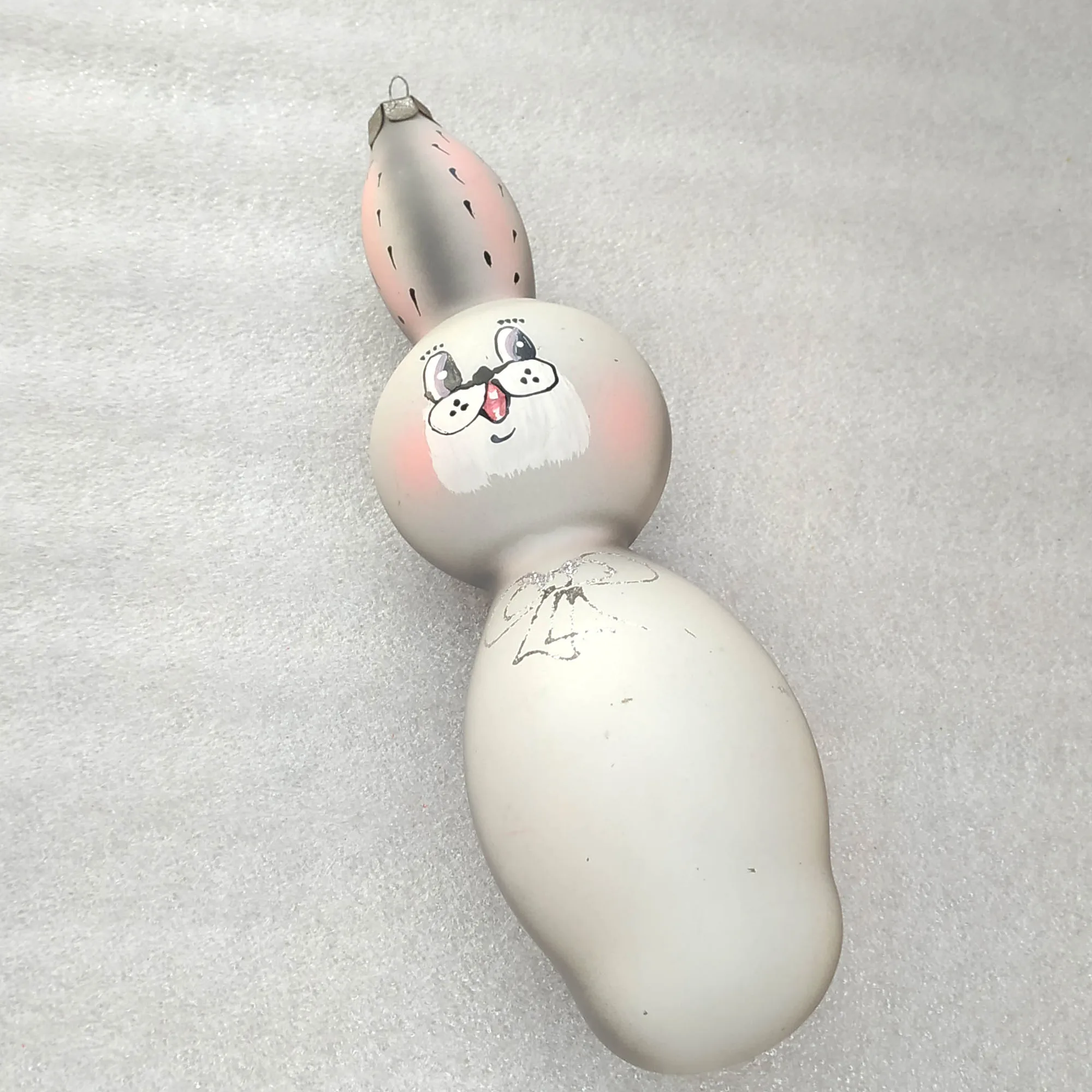 HUGE 9.6" Vintage USSR Glass Christmas Ornament BIG HARE Rabbit