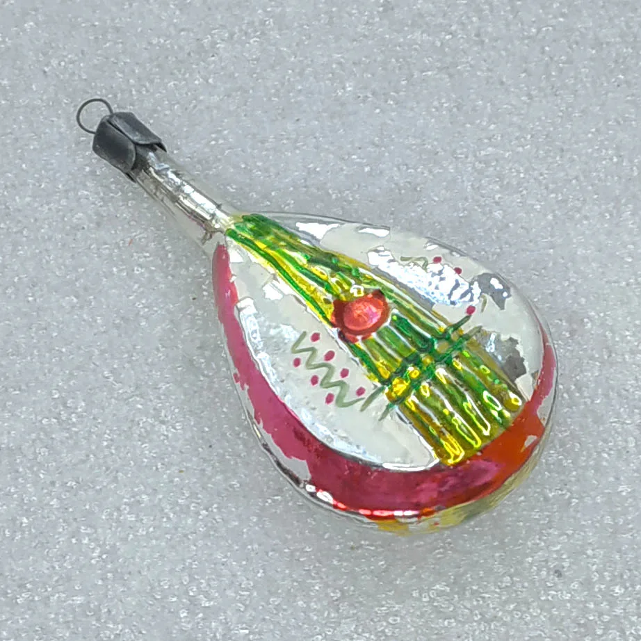 Antique USSR Mercury Glass Christmas Vintage Ornament Decor Bandura