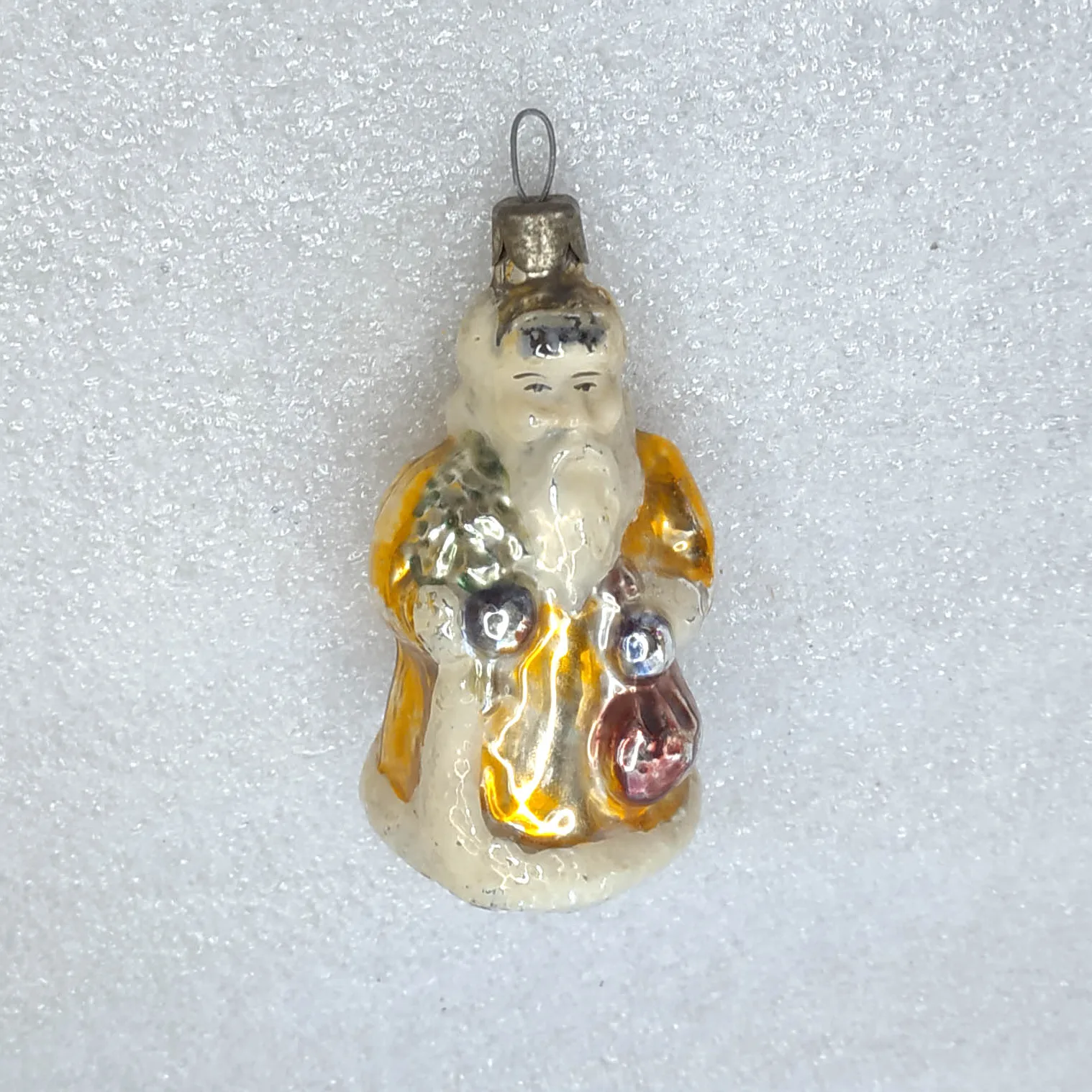 Vintage Christmas Soviet Mercury Glass Ornament Old Santa