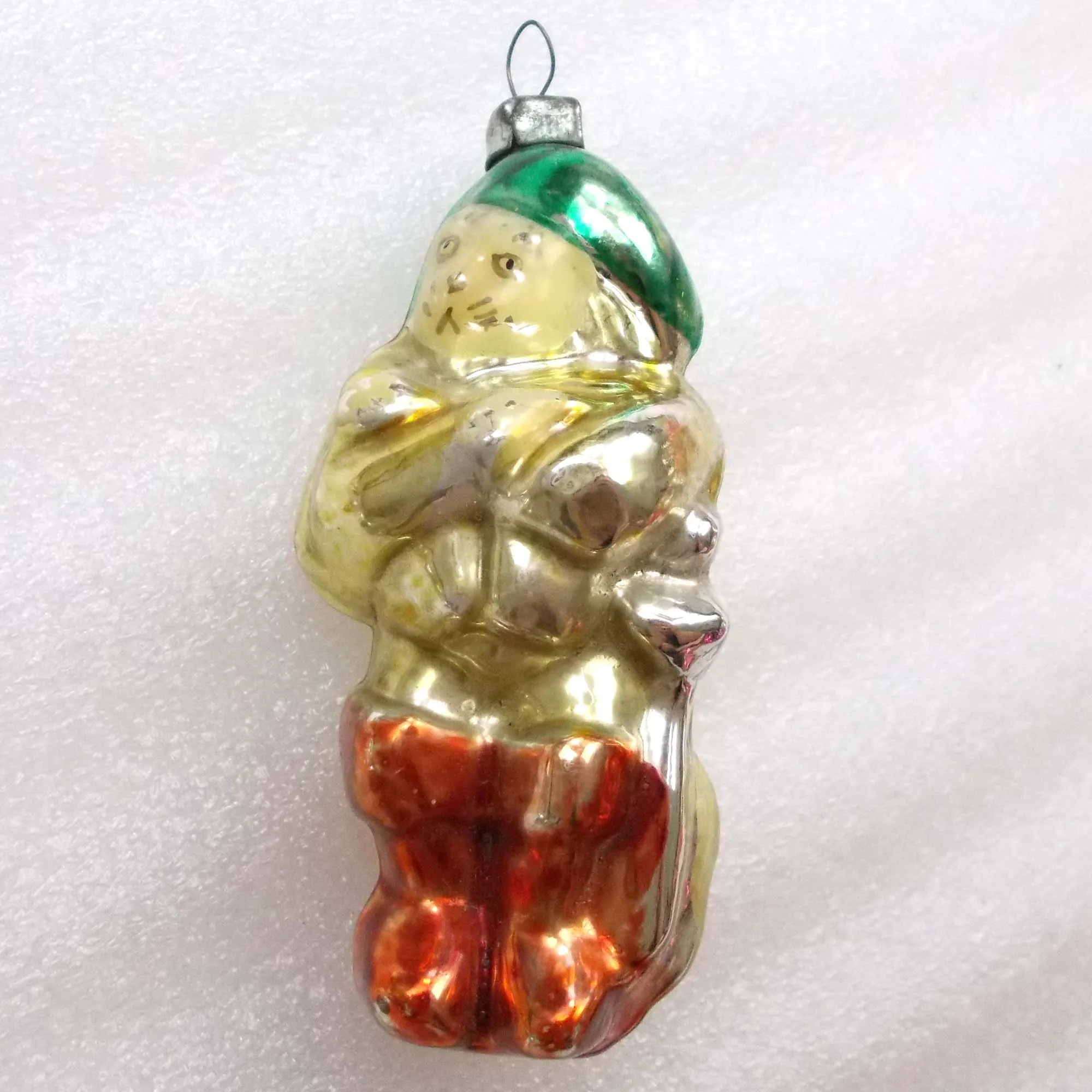 Old Glass Christmas Tree Ornament Toy Cat in Boots
