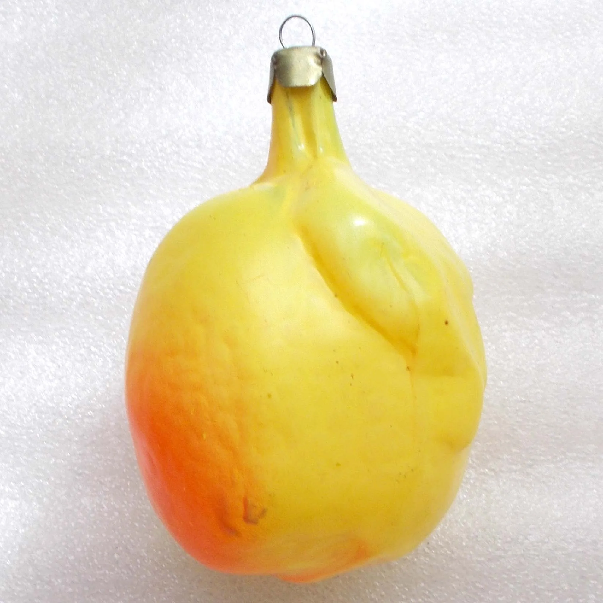 Antique Vintage USSR Glass Christmas Tree Ornament Old Lemon