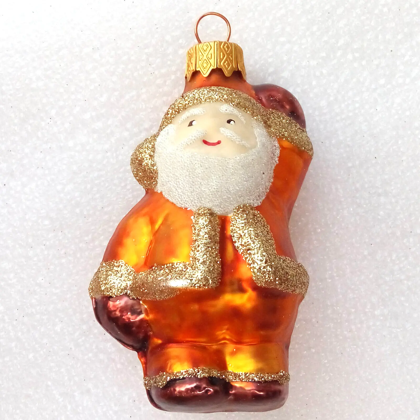 Ukrainian Glass Christmas Ornament Santa