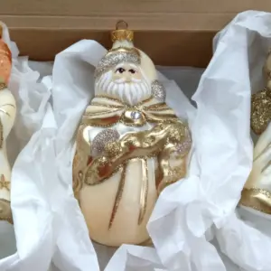 Ukrainian Glass Christmas Ornaments Tree Angels Set