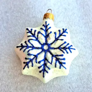 Ukrainian Glass Christmas Ornament Snowflake