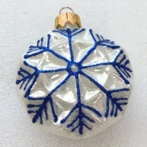 Ukrainian Glass Christmas Ornament Snowflake
