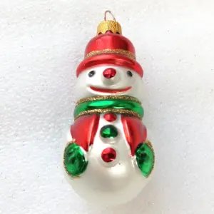 Ukrainian Glass Christmas Ornament Snowman