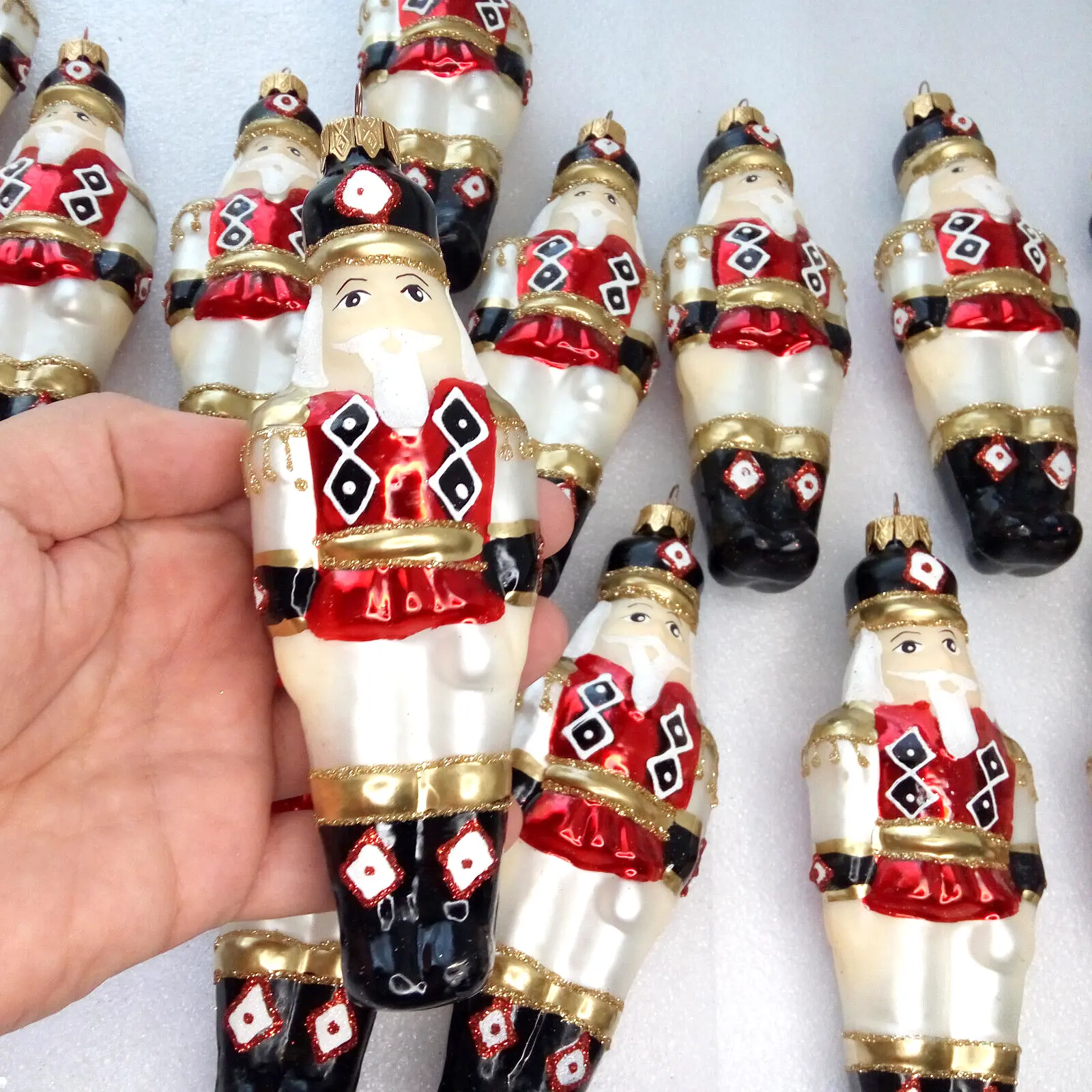 Ukrainian Glass Christmas Ornament Tin Soldier
