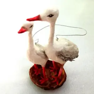 New Ukrainian Cotton Christmas Ornament Autors Work Storks