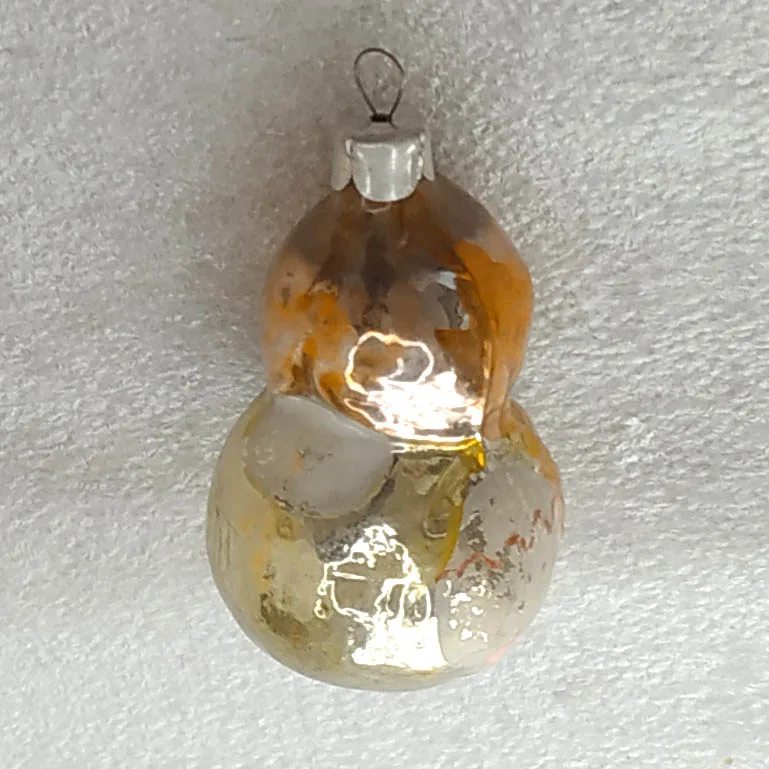 Vintage Christmas Silver Glass Ornament USSR Tree Antique Doll
