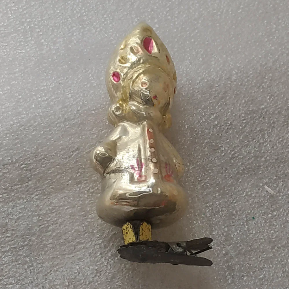 Vintage Christmas Mercury Glass Ornament Tree USSR Antique Decor Snowmaiden