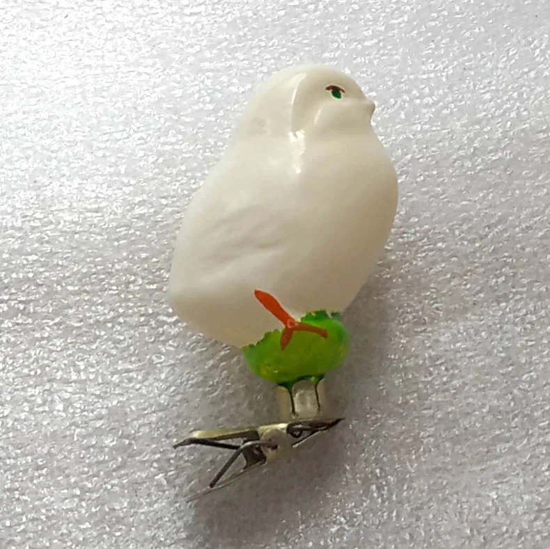 Vintage Christmas Glass Ornament Tree USSR Antique Decor Chicken