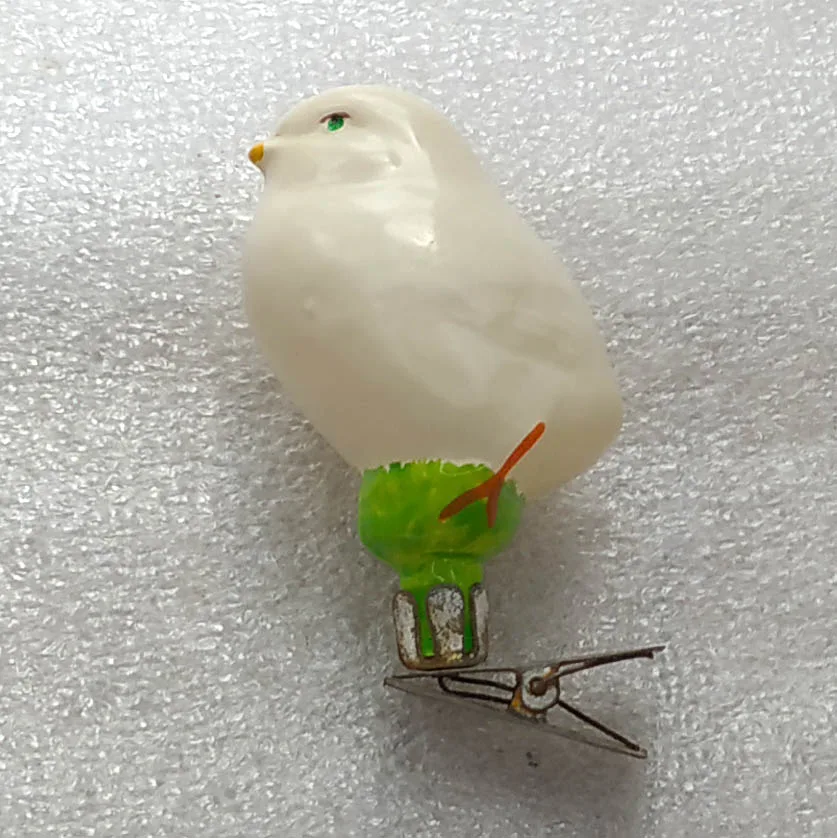 Vintage Christmas Glass Ornament Tree USSR Antique Decor Chicken
