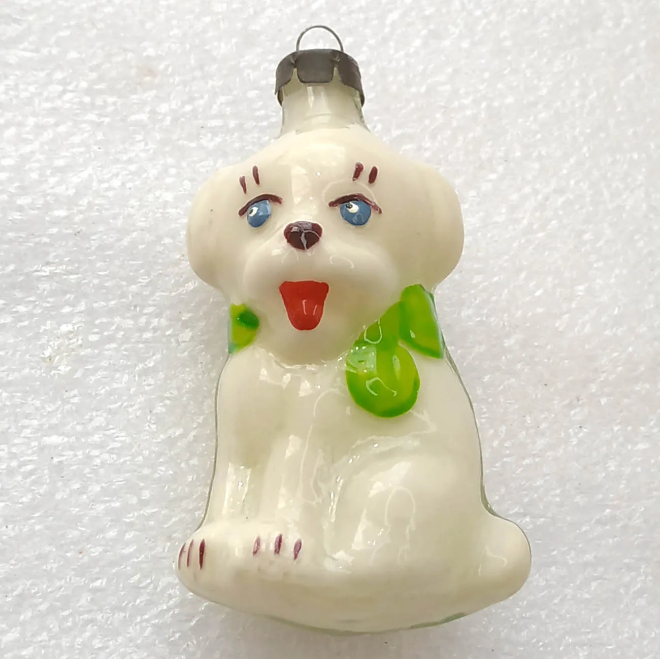 Vintage Christmas Glass Ornament Tree USSR Antique Decor Puppy
