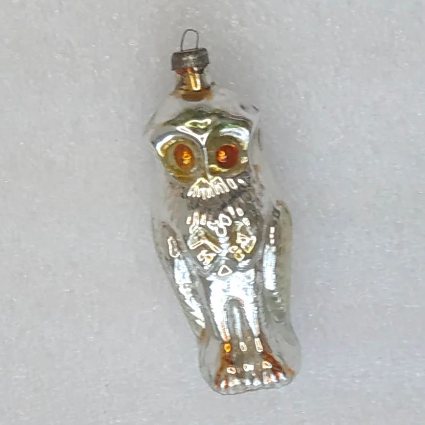 Vintage Christmas Mercury Glass Ornament Tree USSR Antique Decor Old Owl