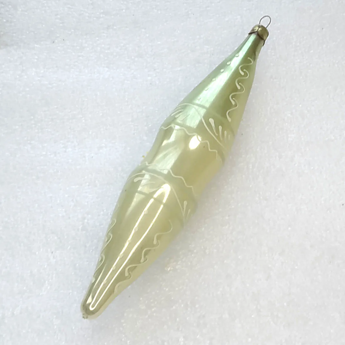 Vintage Christmas Silver Glass Ornament Tree USSR Antique Decor Old Icicle