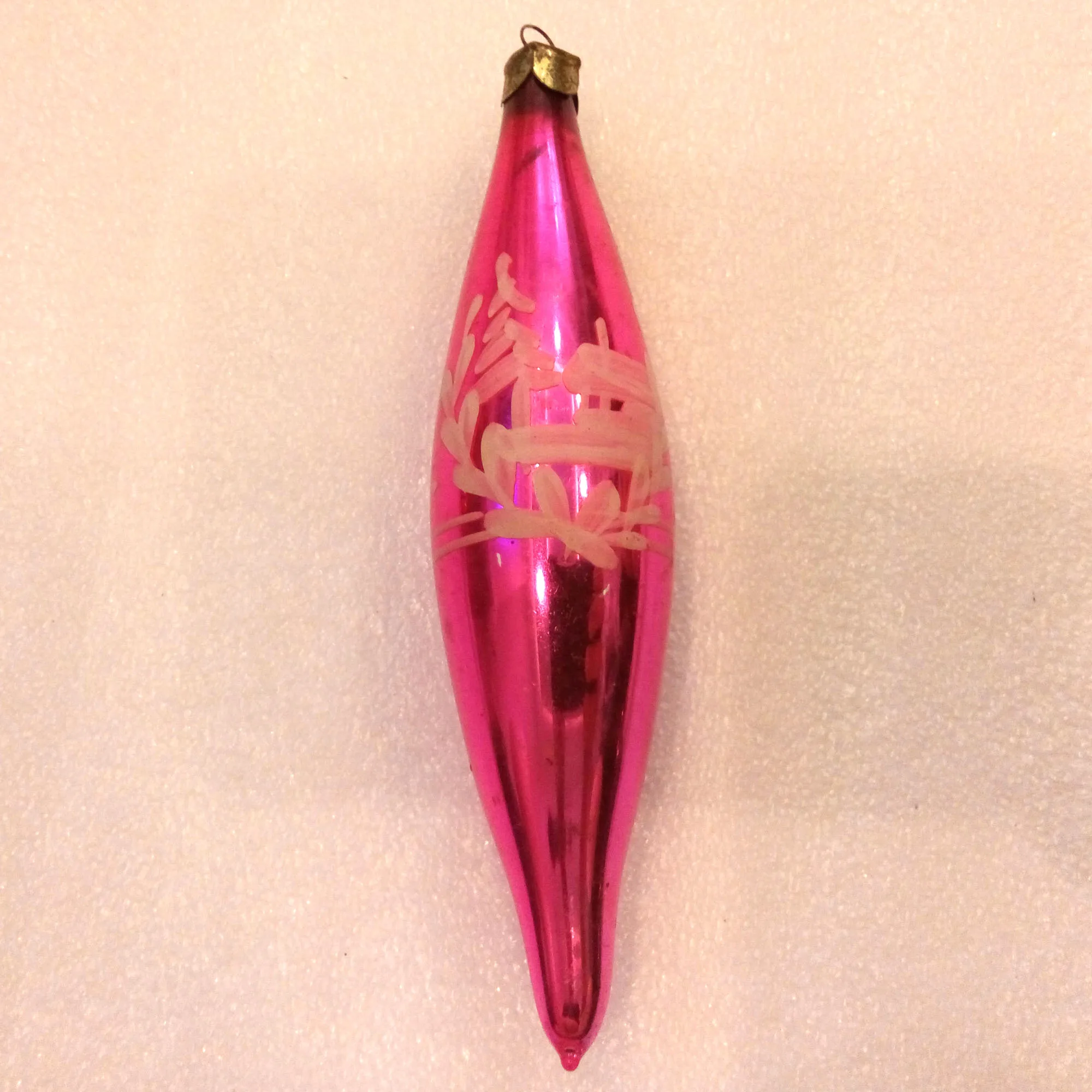 Antique Vintage USSR Glass Christmas Ornament Fir Old Icicle
