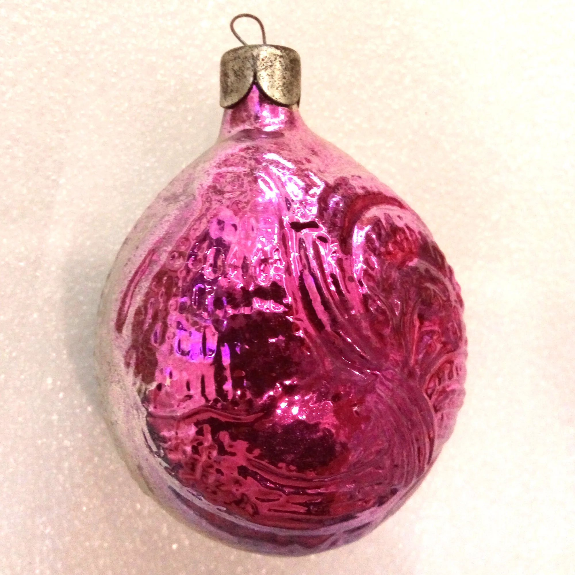 Vintage USSR Glass Christmas Ornament Rooster