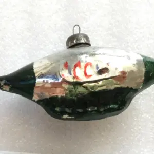 Vintage USSR Glass Christmas Ornament Fir Old Dirigible