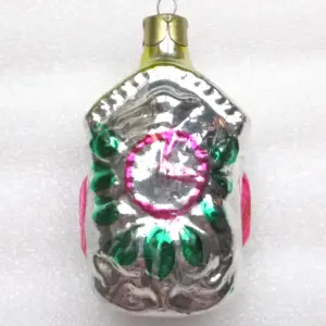Antique Vintage USSR Glass Christmas Ornament Cuckoo-Clock
